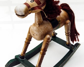 Adorable shabby chic vintage rocking horse