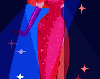 Who Framed Roger Rabbit Print - "Jessica Rabbit" (11x17)