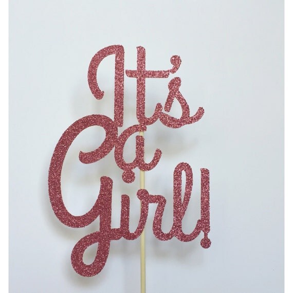 It's a Girl Baby Shower Cake Topper Glitter Baby Shower