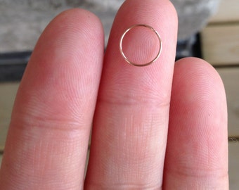 24,22,20 Gauge Rose Gold / Rose Gold Fill Nose Ring, Thin 24 gauge,Small Rose Gold Nose Hoop.