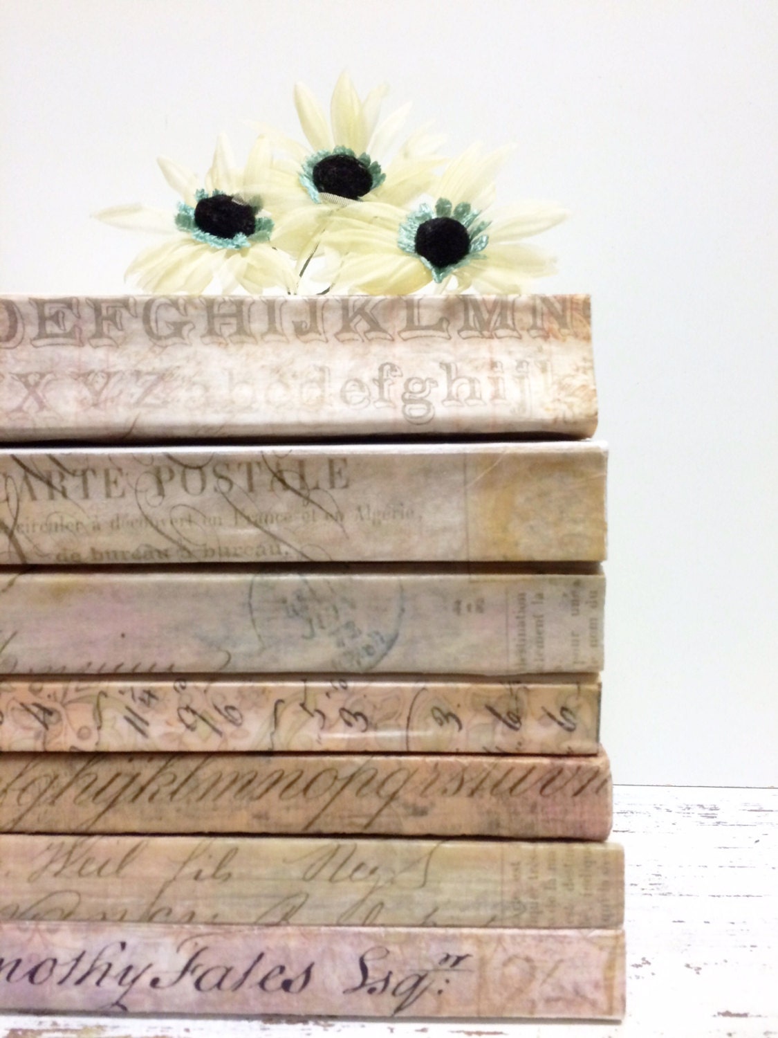 French Nordic Paris Home Decor Repurposed Book Books for