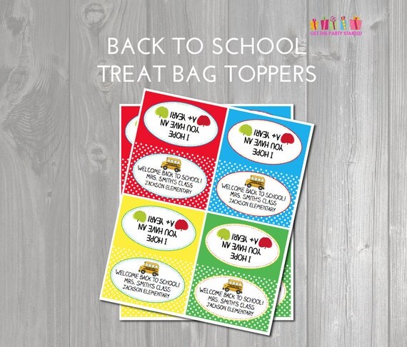 Items Similar To Welcome Back To School Treat Bag Toppers 