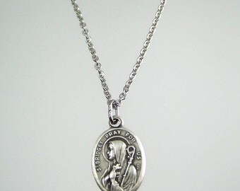 Saint Bridget Saint Brigid Medal Necklace