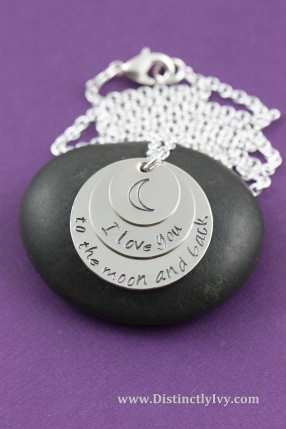 I Love You to the Moon and Back Necklace by DistinctlyIvy on Etsy