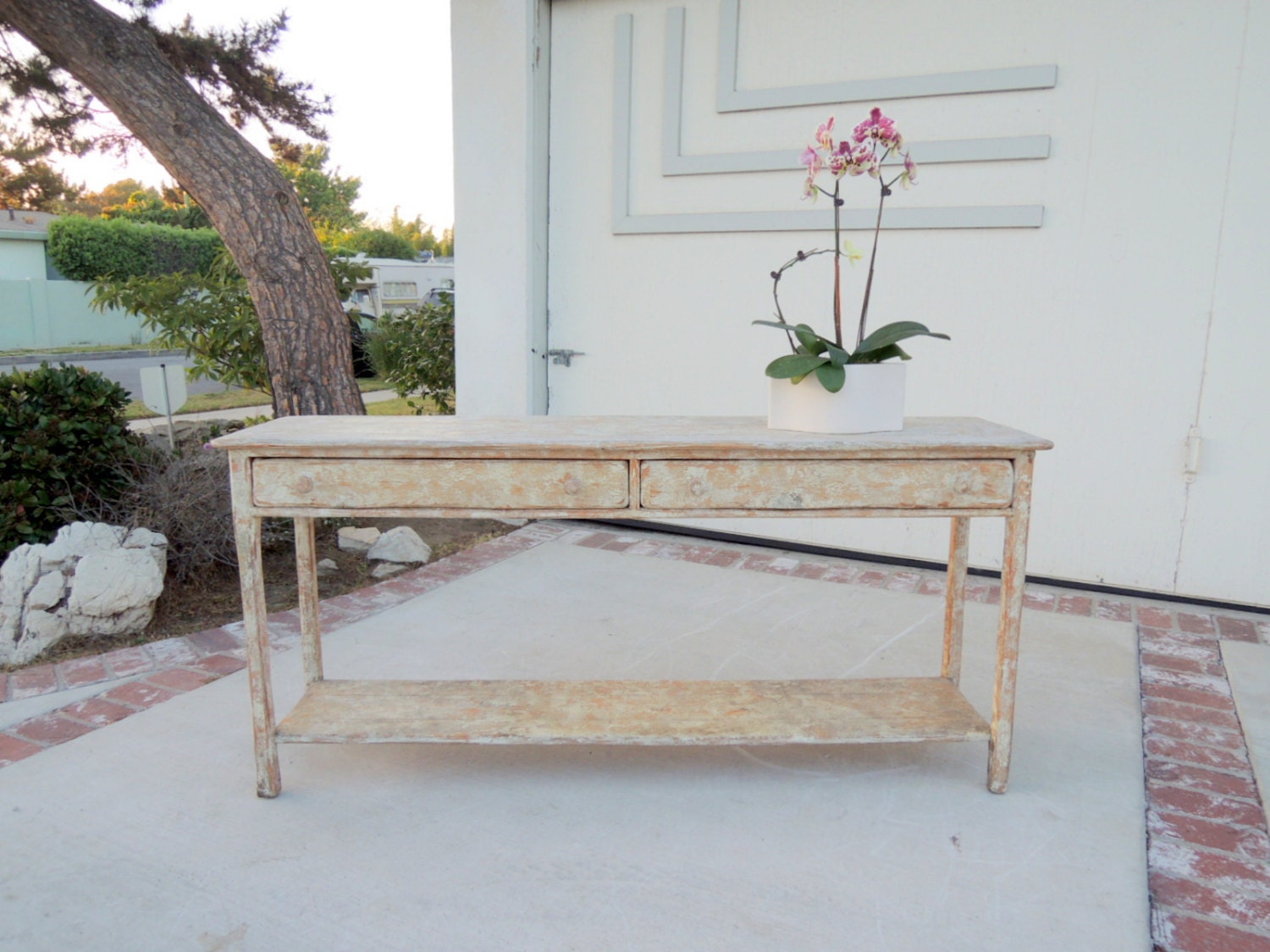 shabby chic console table in distressed off white by shabby chic console table in distressed off white by