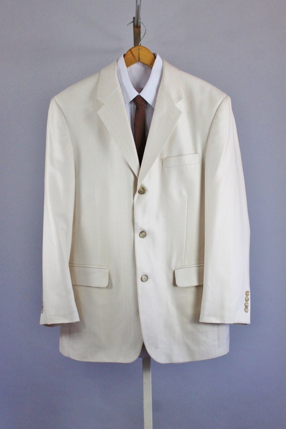 Silk Coat / Mens Silk Sport Coat /Cream Sport Coat / Designer