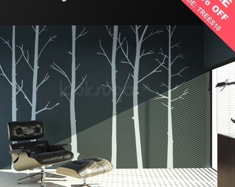 Tree Wall Decal - SALE 10% Off!!! - Nature Wall Decal . Winter Tree Decal . Tree Wall sticker . Forest Wall Decal - LSWD-0031