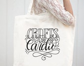 Big Tote bag - Crafts are my cardio - Sturdy 12oz natural cotton