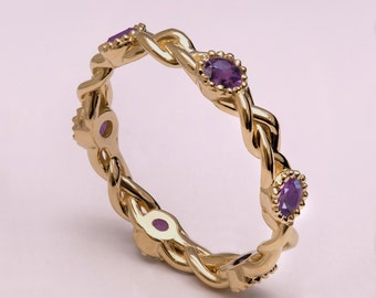 braided amethyst engagement ring braided eternity ring celtic ring unique engagement ring - Amethyst Wedding Ring braided amethyst engagement ring braided eternity ring celtic ring unique engagement ring - Amethyst Wedding Ring