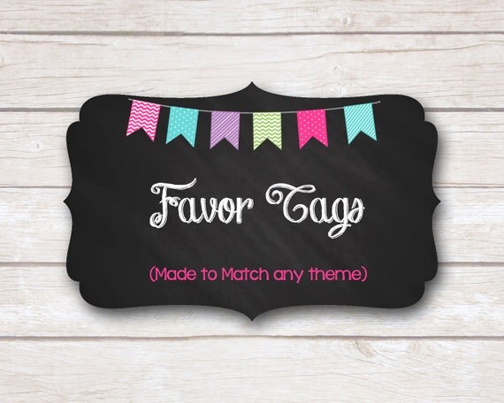 Favor Tags. Made to Match. Party Printable Il_570xn