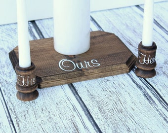 Rustic Wood Unity Candle Holder Display Rustic Chic Country Wedding Unity Candle Holder Wood Candle Cups Wood Plaque Candle Display Stand