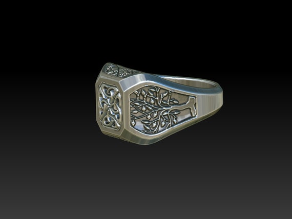 Tree of life mens wedding ring