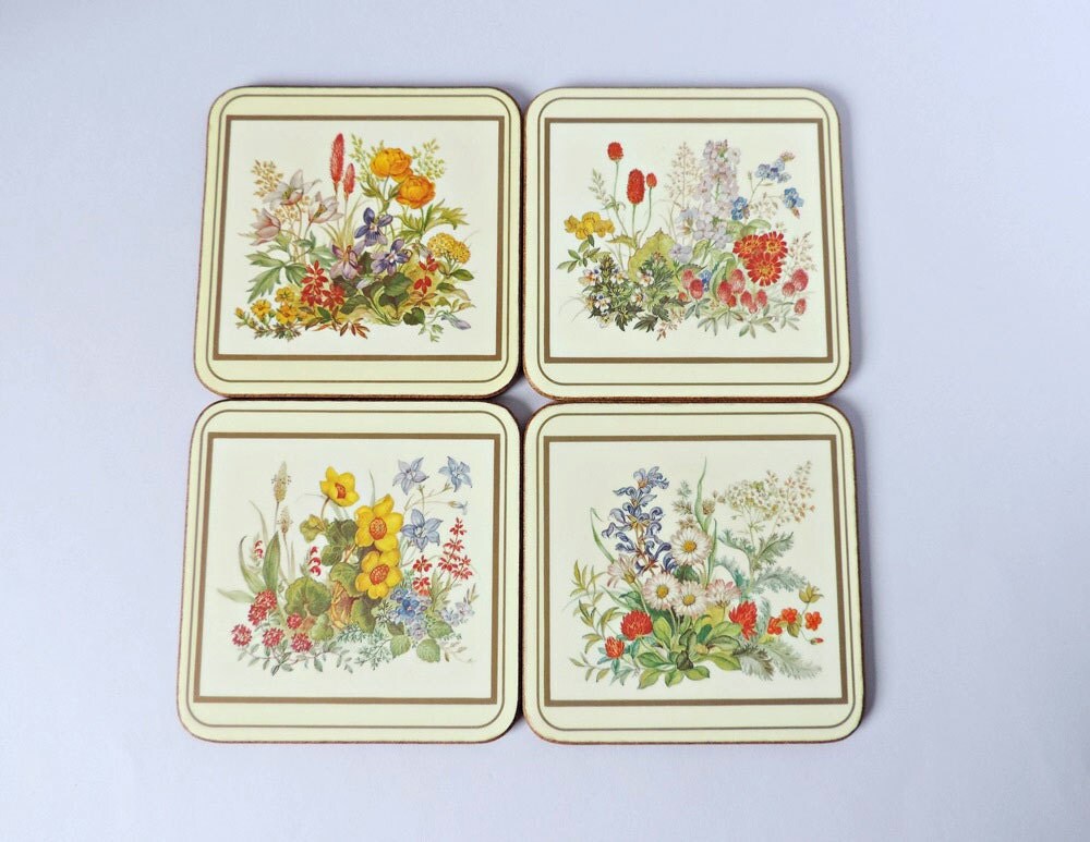 Vintage Pimpernel Floral Coasters Boxed set of Coasters