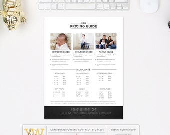 Pricing Guide Template - Photography Form - Business Tools for Photographers - Price List - INSTANT DOWNLOAD - Sku PL001