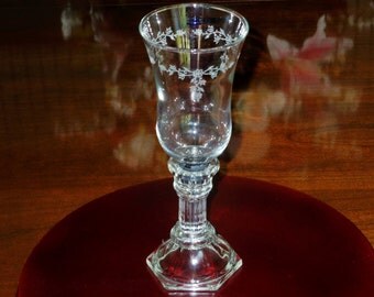 2 Pi HOMCO VOTIVE Candle Holder Lamp Light Home Interior Designs USA Glass Crystal Etched Globe Hexagon Base Column Stem Excellent Condition