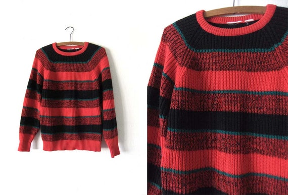 Color Block Freddy Krueger Style Vintage Sweater 90s Grunge