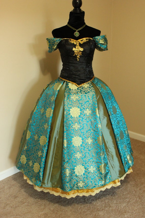 Frozen Coronation Princess Anna Adult Cosplay Costume Gown ...