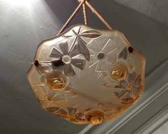 Original 1930s Vintage French Art Deco Light Fixture Palest Pink - Perfect Condition - Looks Great in all Decors