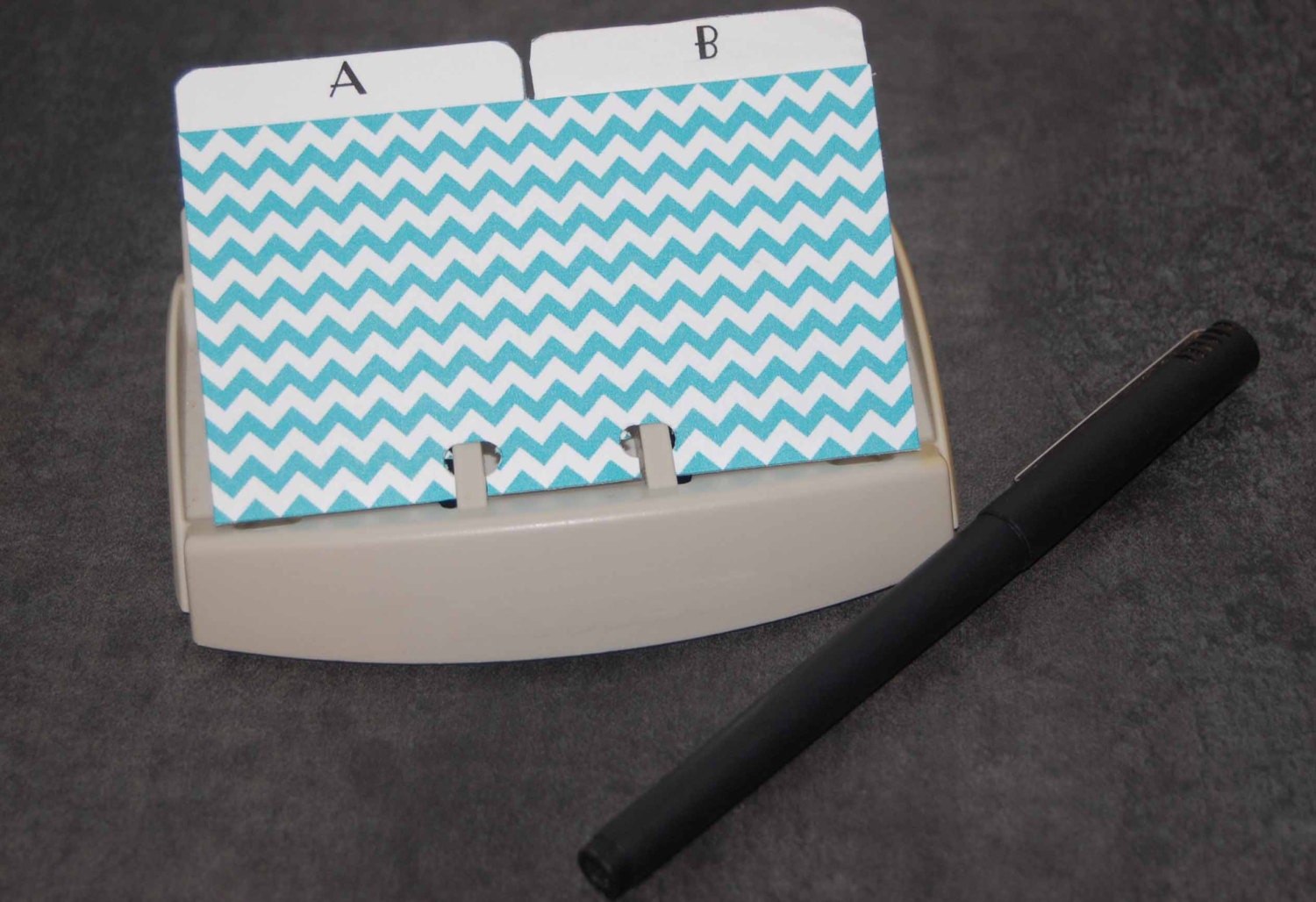 Printable Rolodex Alphabet Dividers in Teal Chevron