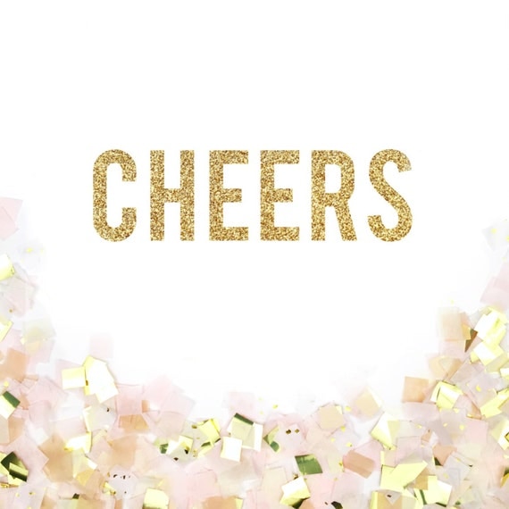 Glitter Cheers Banner Gold Sparkle Cheers Banner Party