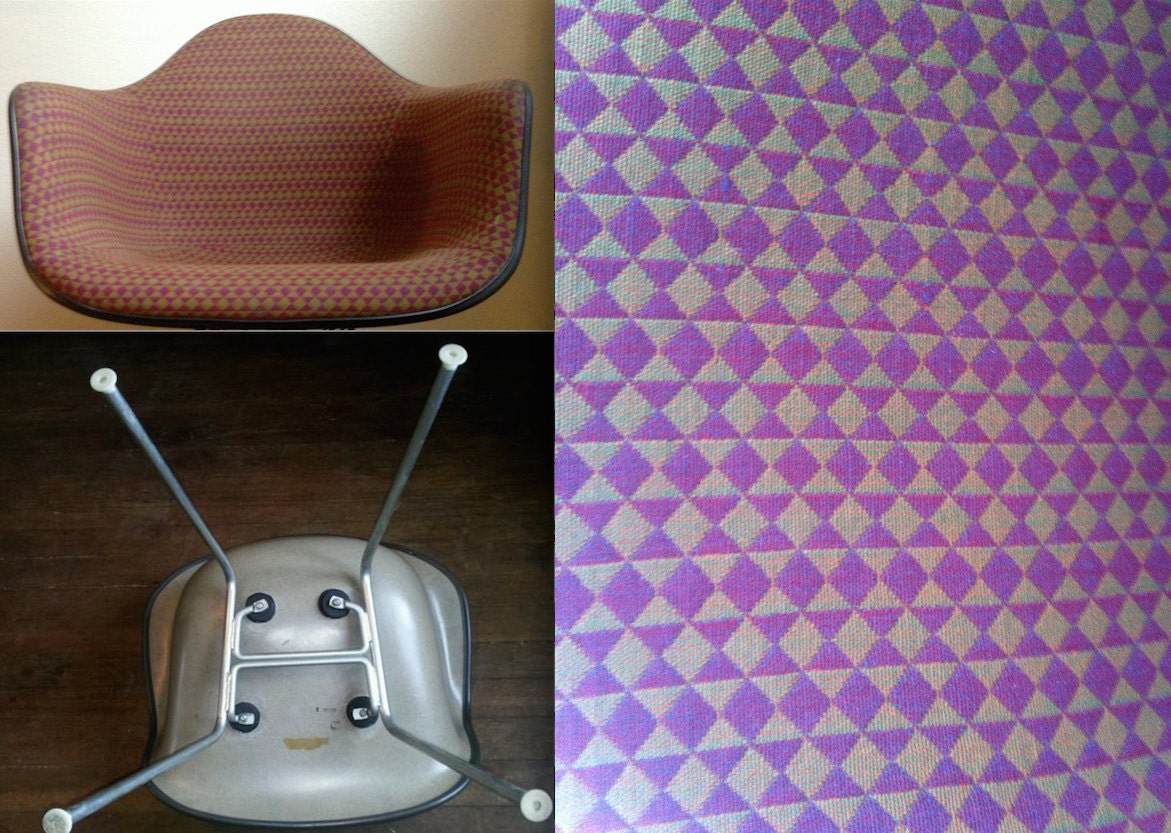 EAMES ALEXANDER GIRARD Herman Miller Chair Millmosaic Green Red Diamond ...