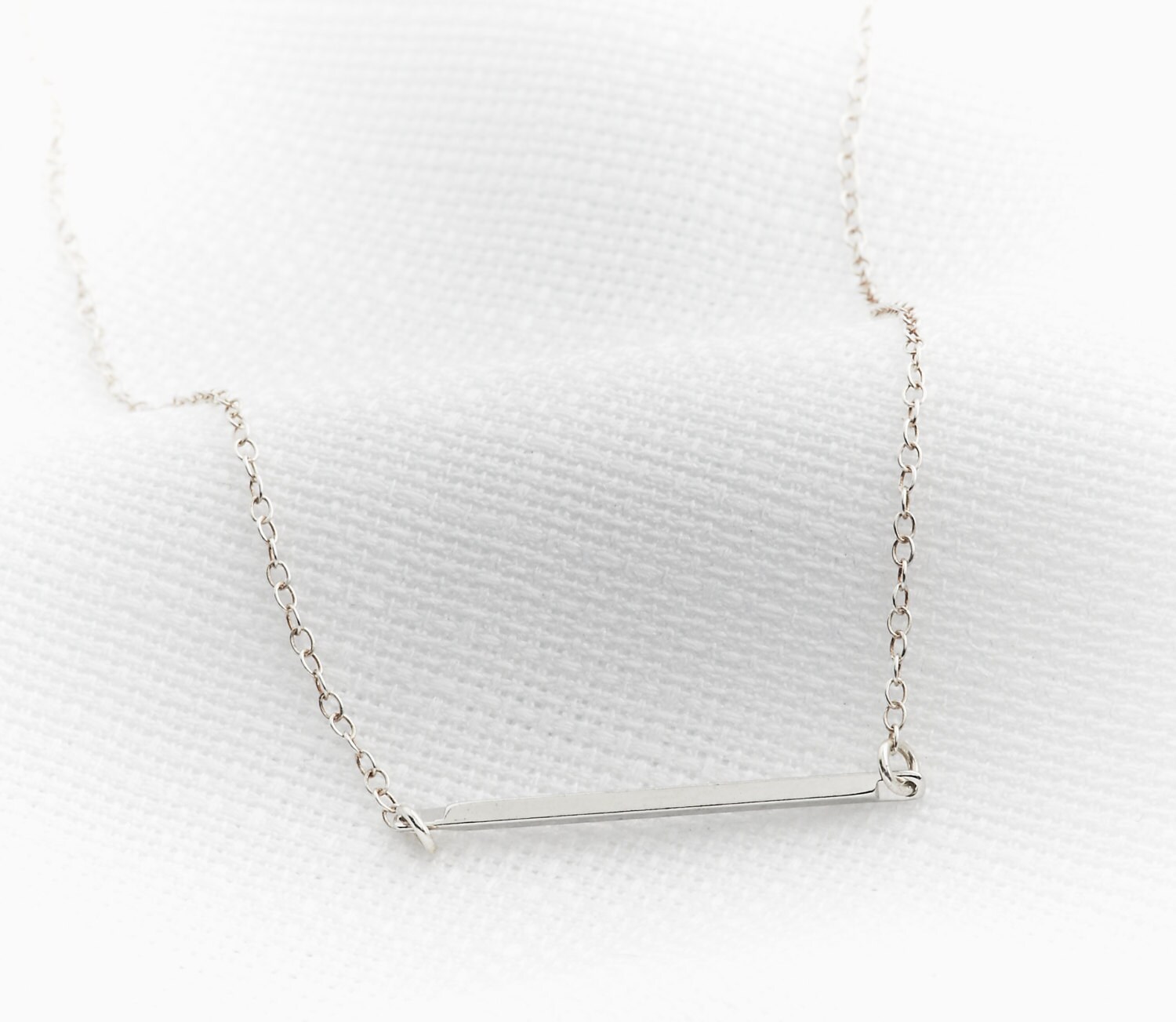 Silver necklace Simple silver bar necklace Gift by HLcollection