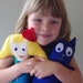 Peg and Cat Handmade Plush Doll Duo Peg Plus Cat Dolls