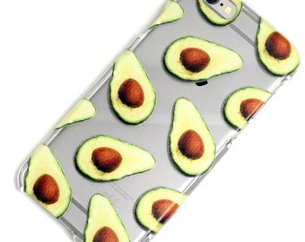 Avocado Guac Guacamole Transparent Clear Phone Case iPhone 6, 7, SE, 6 Plus, 7 Plus, 6S, 5, 5C, 5S, Galaxy S6, S7, Note 5, Note 7