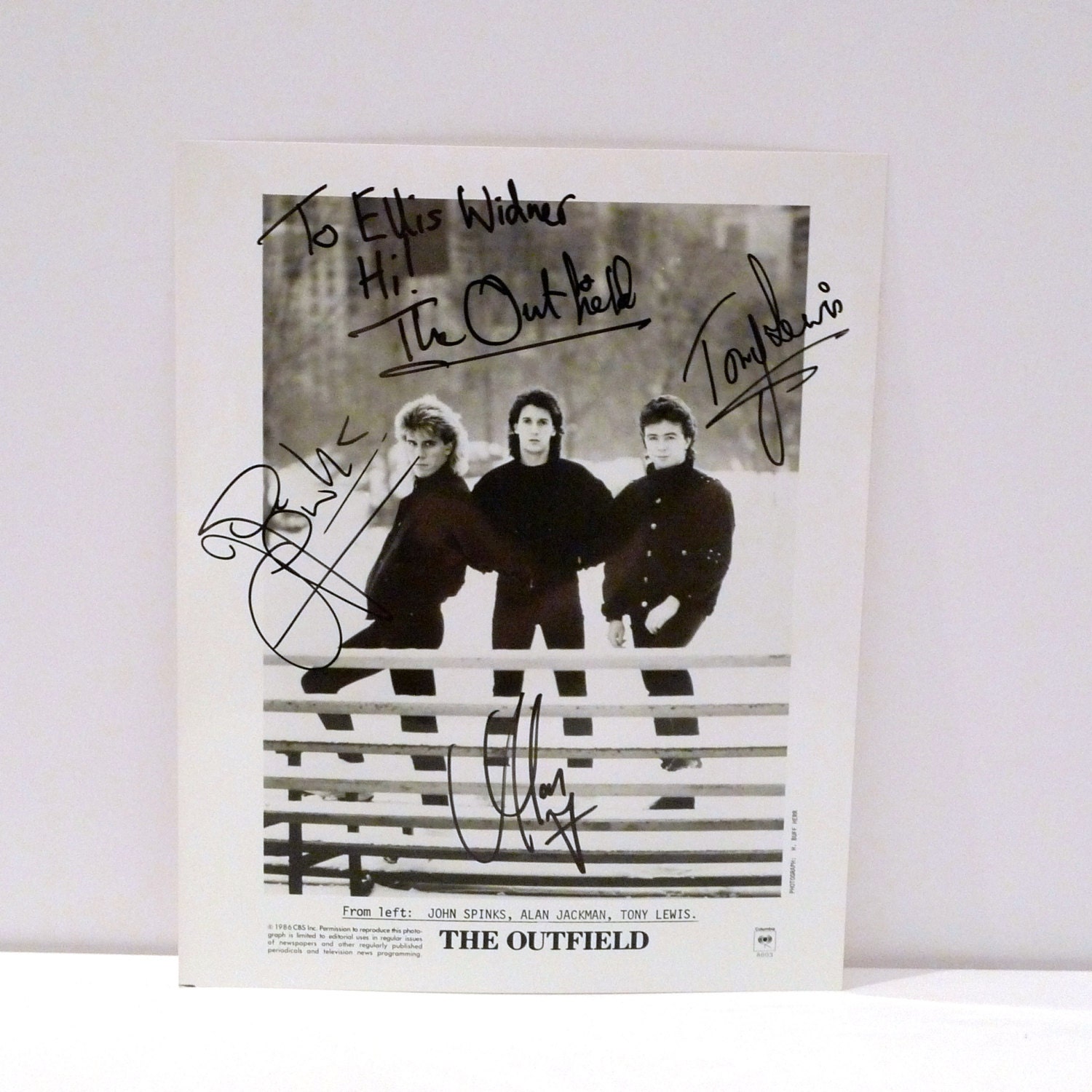 The Outfield Black and White Photo Vintage Outfield Band