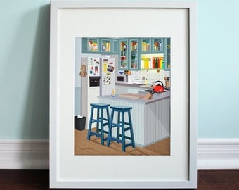 Jerry's Apartment Kitchen - Seinfeld, Jerry Seinfeld Art Print, TV Sitcom