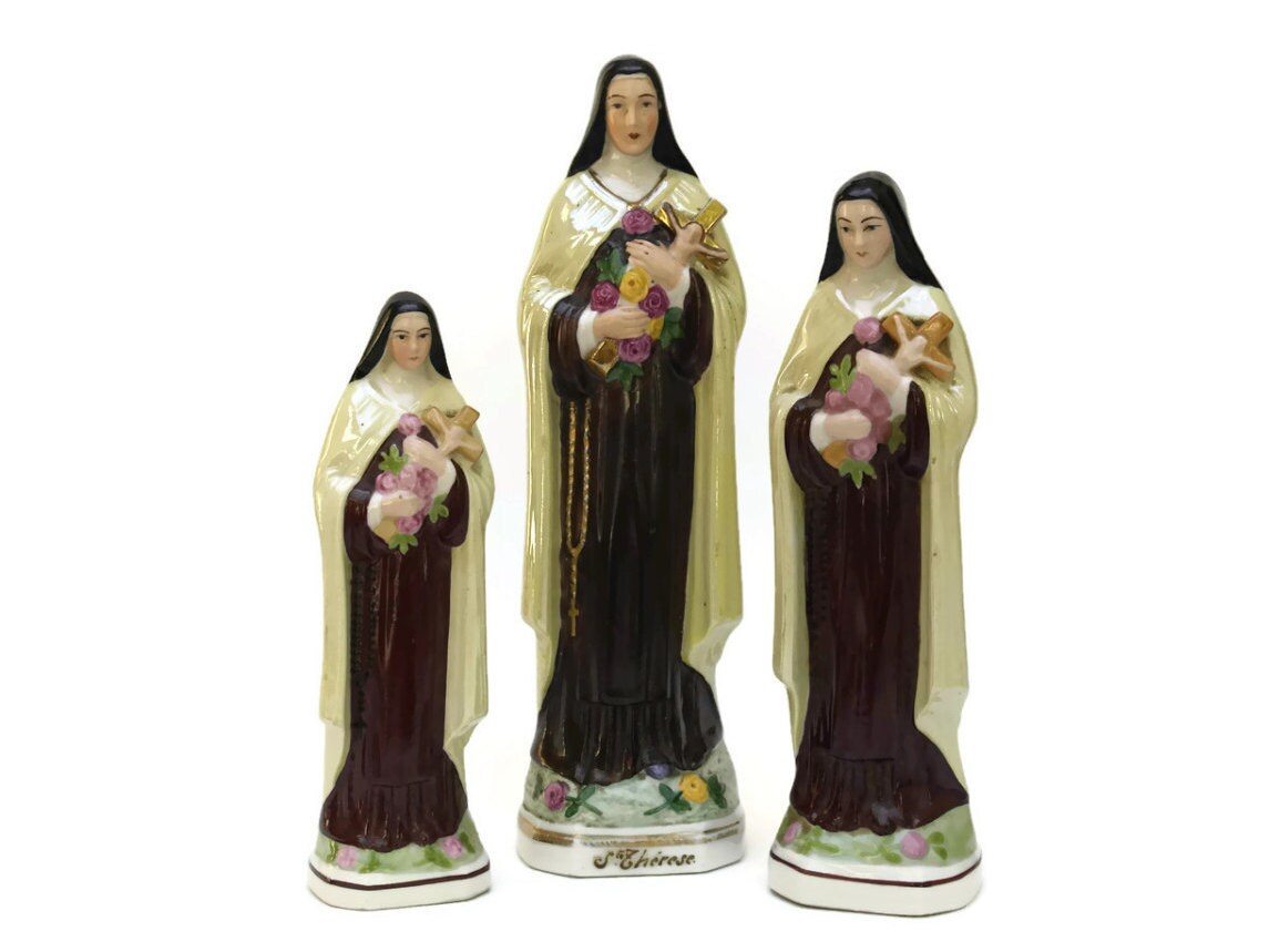 vintage french saint therese of lisieux statues set of vintage french saint therese of lisieux statues set of