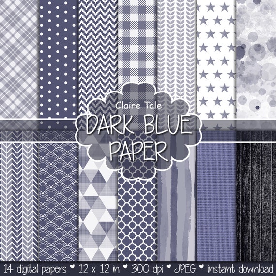 Dark blue digital paper Dark blue printable pattern Dark