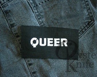 Queer patch - queercore patch, genderqueer patch, gay patch, lesbian patch, bi patch, riot grrrl patch, feminist, queer punk patch pansexual