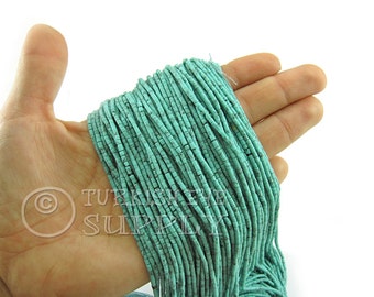 Afghan Beads 2mm Turquoise Matrix Heishi Bead Strands Hand Cut Howlite Seed Beads One 1 Full Strand Semiprecious Gemstone Beads, Loose Beads