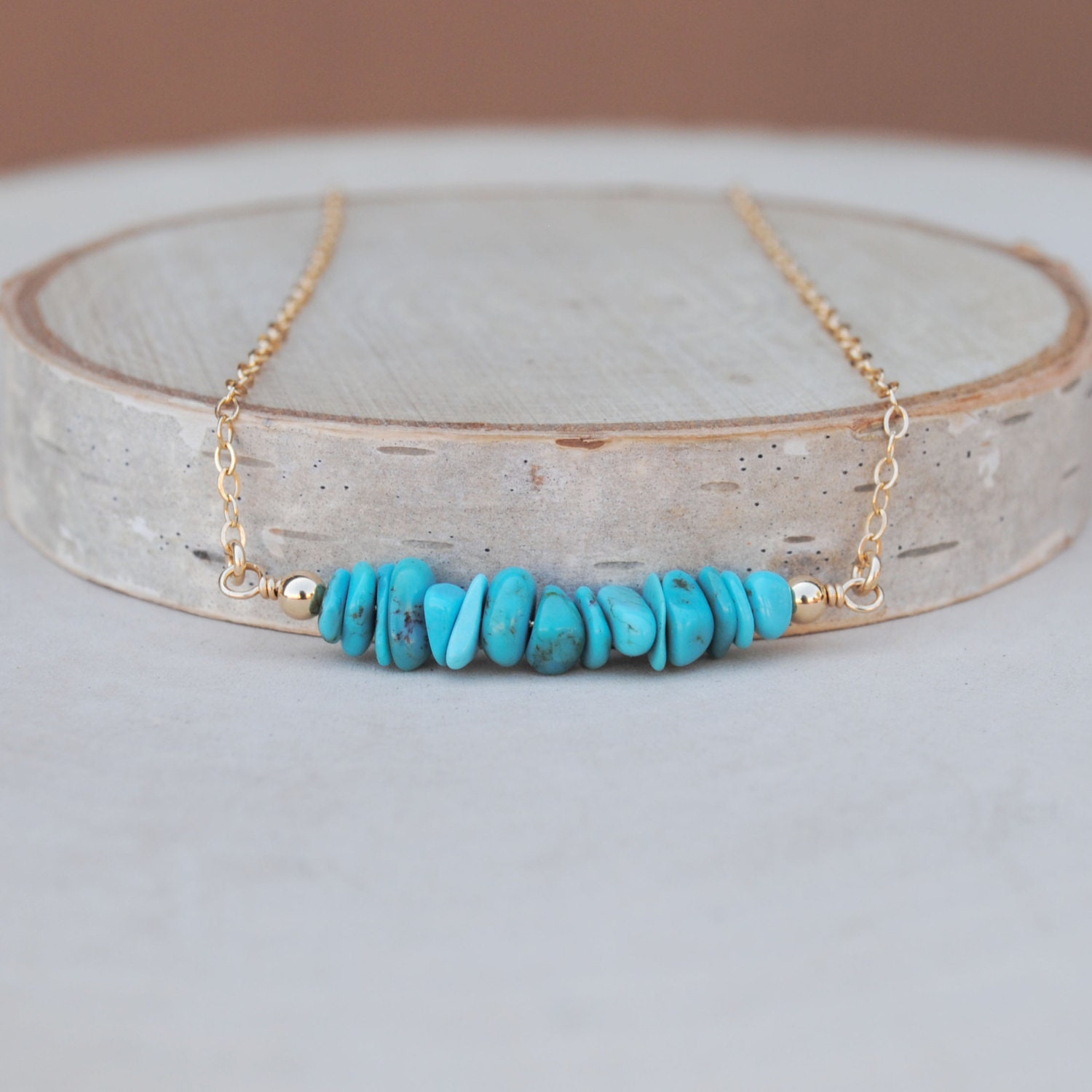 Turquoise Chip Bead Necklace Turquoise Chip Jewelry