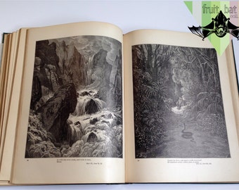 Gustave Doré Engravings Milton's Paradise Lost 1880s Collier Fine Vintage Hardbound Illustrations Prints John Milton Dore Antique Religious