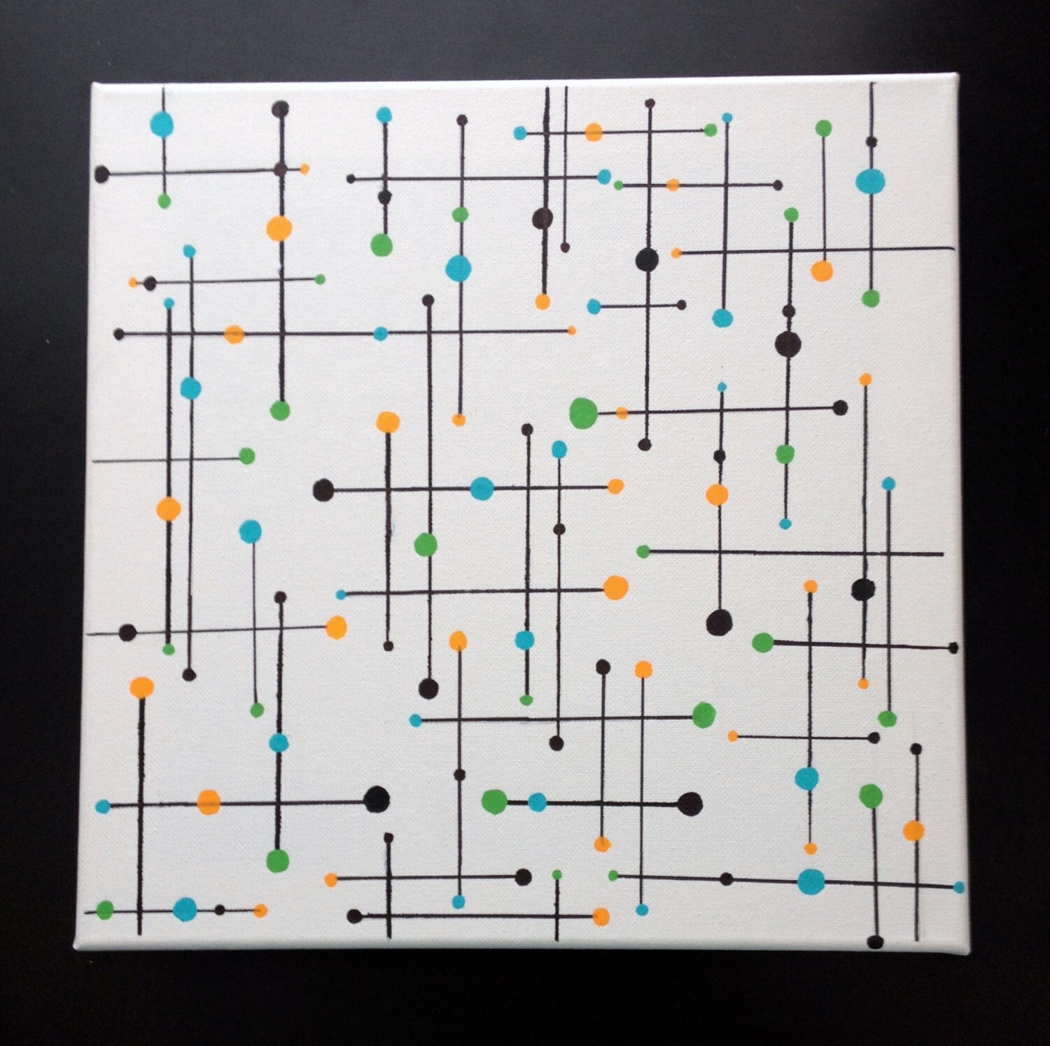 Mid Century Modern Wall art Atomic 1950s Geometric painting