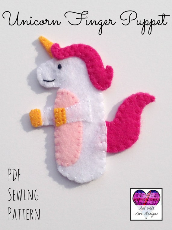 unicorn finger puppet pdf sewing pattern