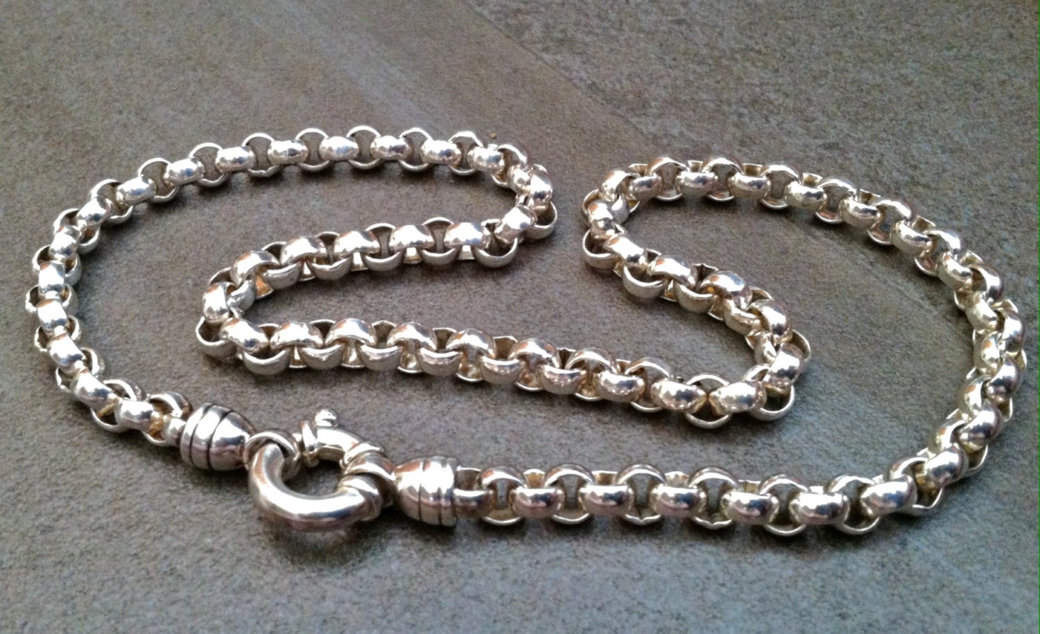 Vintage Sterling Rolo Chain 18 Heavy Unisex Solid 925