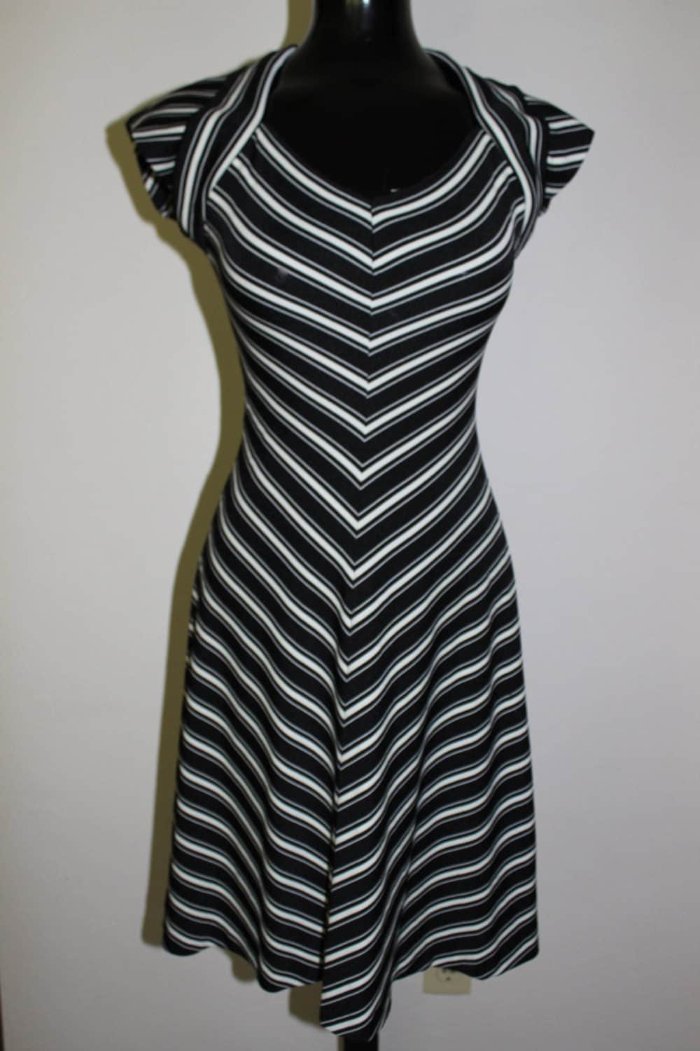 black and white striped frock