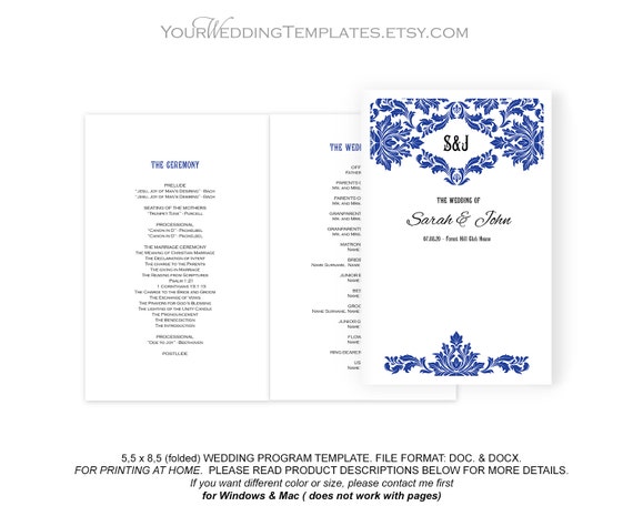 Wedding Programs Booklet Template
