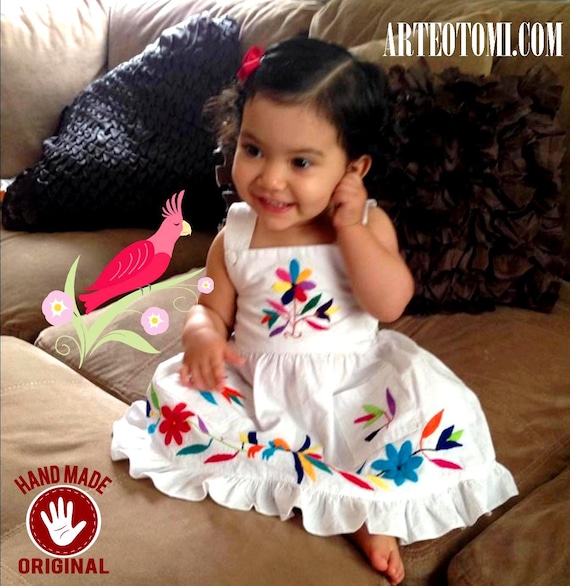 Mi FRIDA Adorable #Otomi GIRLS dress embroidered by indigenous women from Mexico