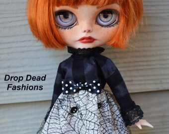 Creepy Crawly Blythe Doll Dress - Handmade OOAK