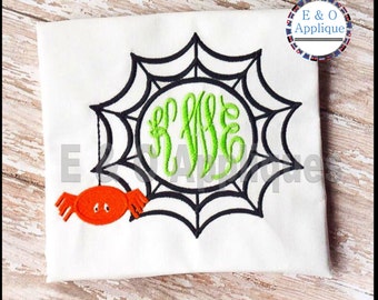 Spiderweb Monogram Embroidery Design - Halloween Embroidery Design - Spider Embroidery Design - Spiderweb Embroidery Design