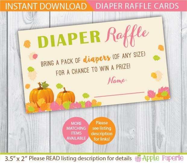 free downloadable pumpkin template diaper and wipes raffle tickets