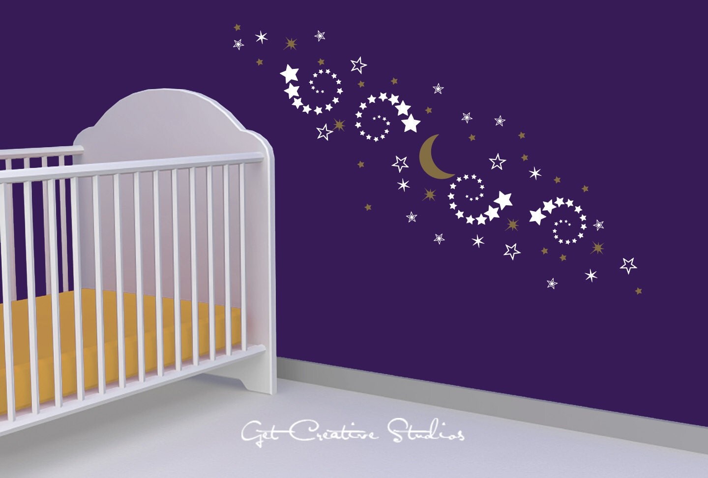 Shooting Star Decal Falling Star Decal Star Swirl Decals