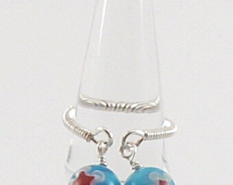 Ring - Dingle Dangle Millefiori Beads (R027)