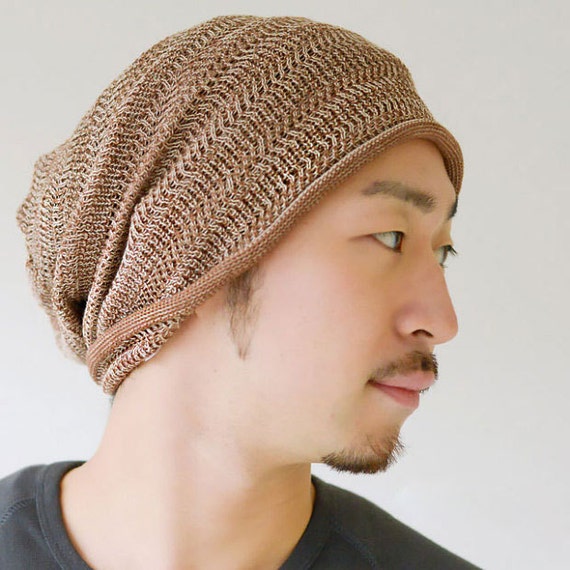Knit Beanie Hat Made in Japan from Sports Fabric. Fashion Hair