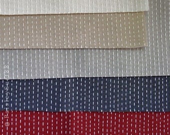 SaLE // Vintage LOT Five (5) High End Sample Pieces PiERRE FREY COPACABANA Fabric Blue Red Ecru Beige Tan Off White – As-is