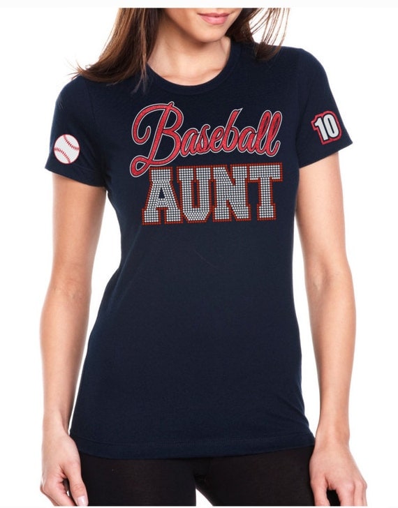 Baseball AUNT Custom Shirt Baseball Aunt Glitter Vinyl Shirt
